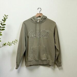 H&M Coca Cola Women’s Green Cotton Pullover Sweatshirt Hoodie Size S